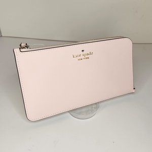 Kate Spade Medium Large Zip Wristlet - Lucy - Conch Pink - NWT